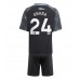 Aston Villa Amadou Onana #24 Bortedraktsett Barn 2025-26 Korte ermer (+ Korte bukser)